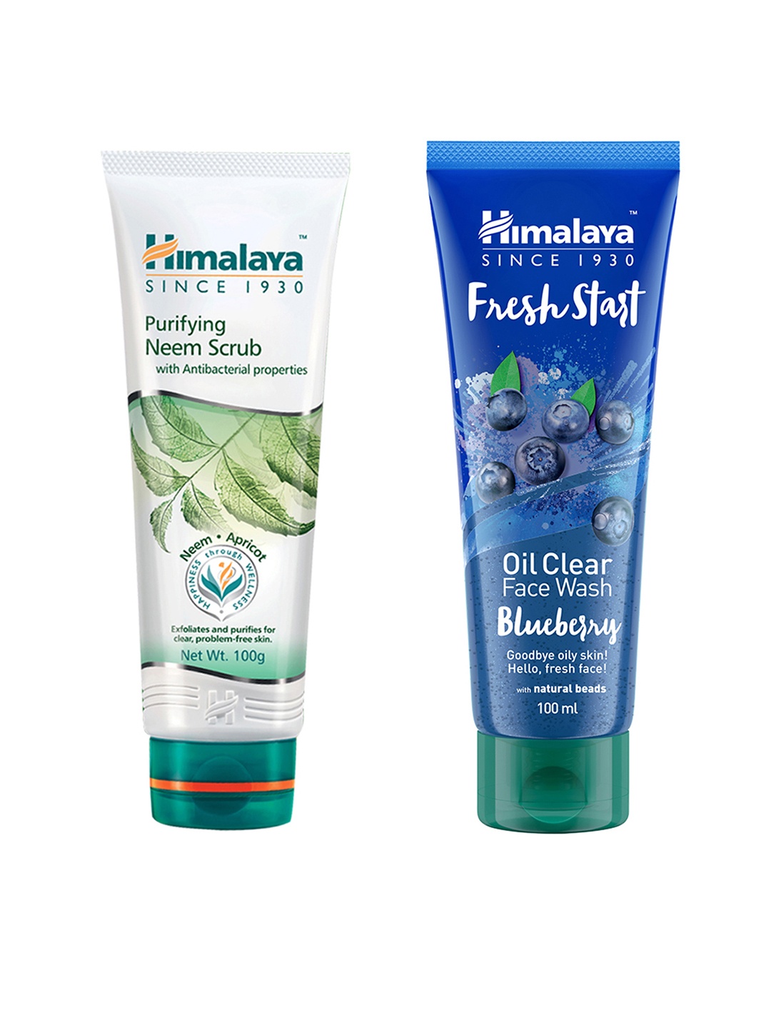 

Himalaya Set of Fresh Start Oil Clear Blueberry Face Wash & Purifying Neem Scrub, Blue