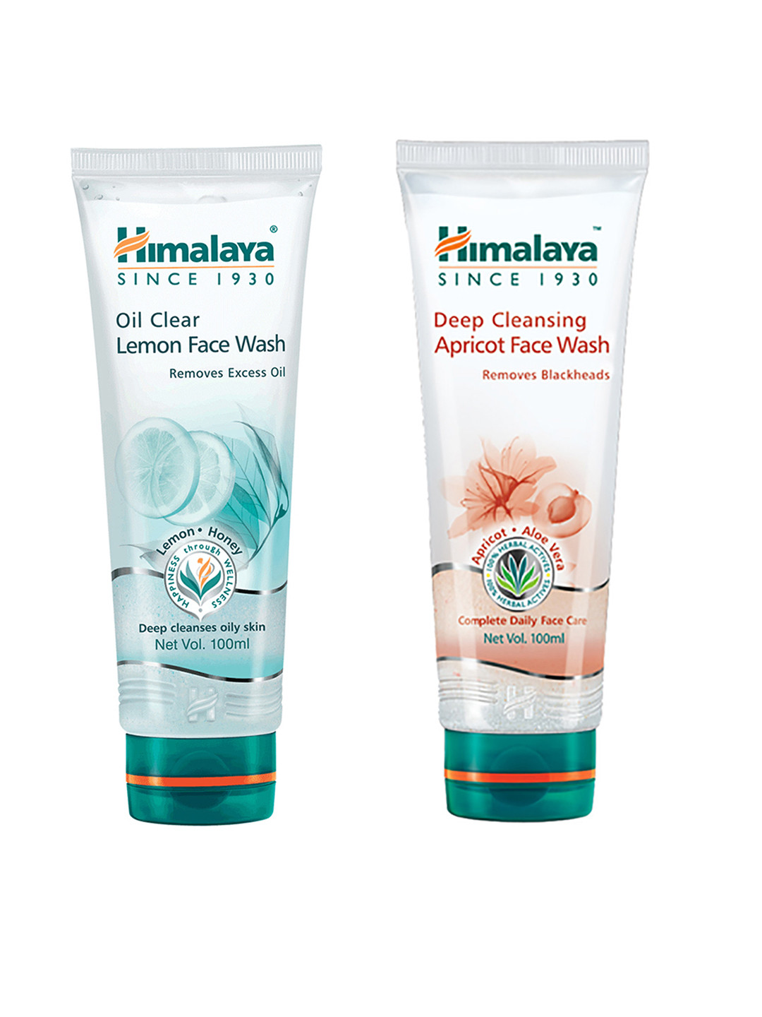 

Himalaya Set of 2 Facewash - Deep Cleansing Apricot & Oil Clear Lemon, White