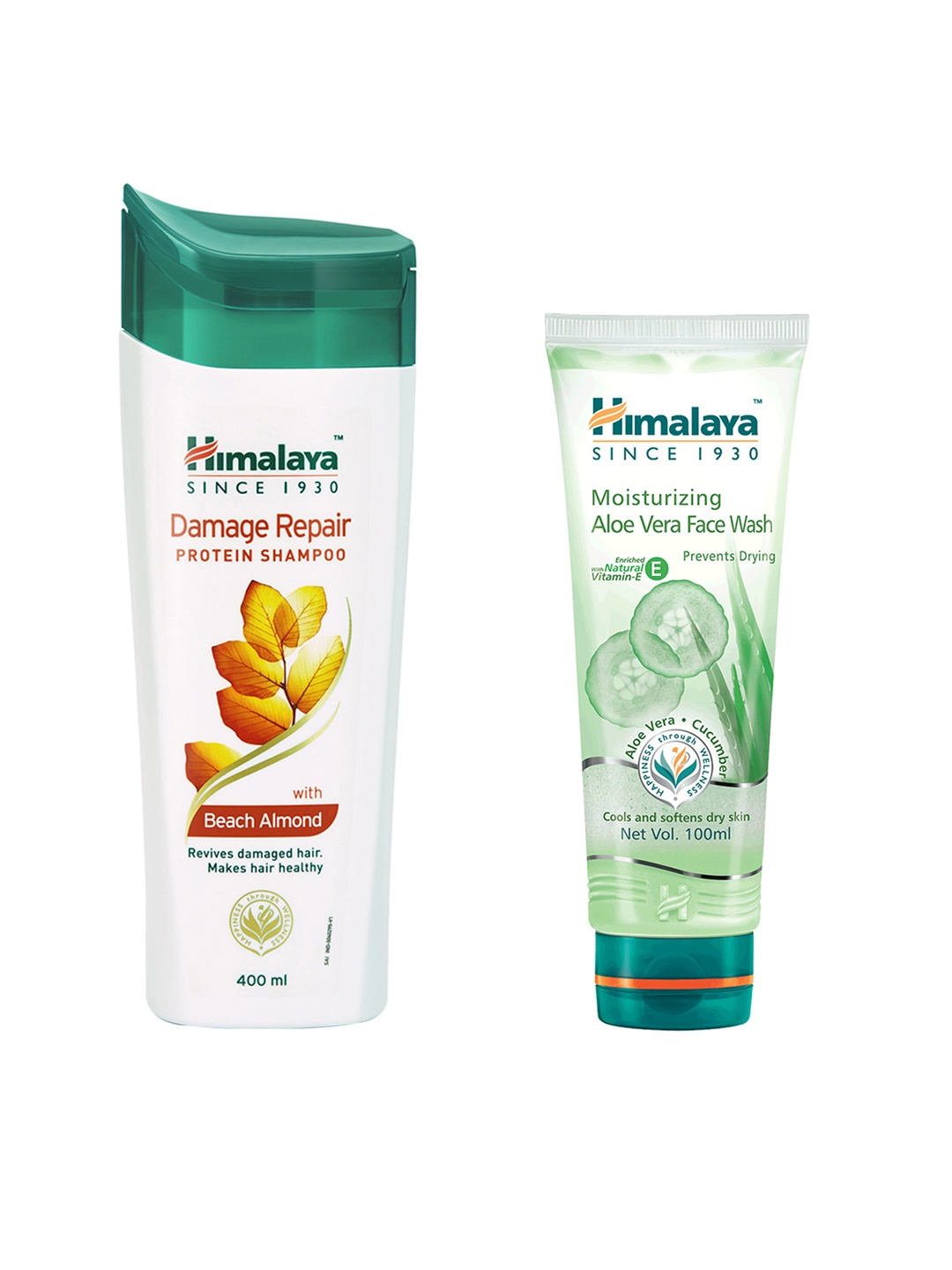 

Himalaya Set of Damage Repair Protein Shampoo & Moisturizing Aloe Vera Face Wash, White