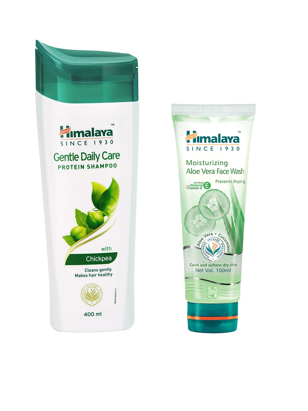 

Himalaya Set of Gentle Daily Care Protein Shampoo & Moisturizing Aloe Vera Face Wash, White