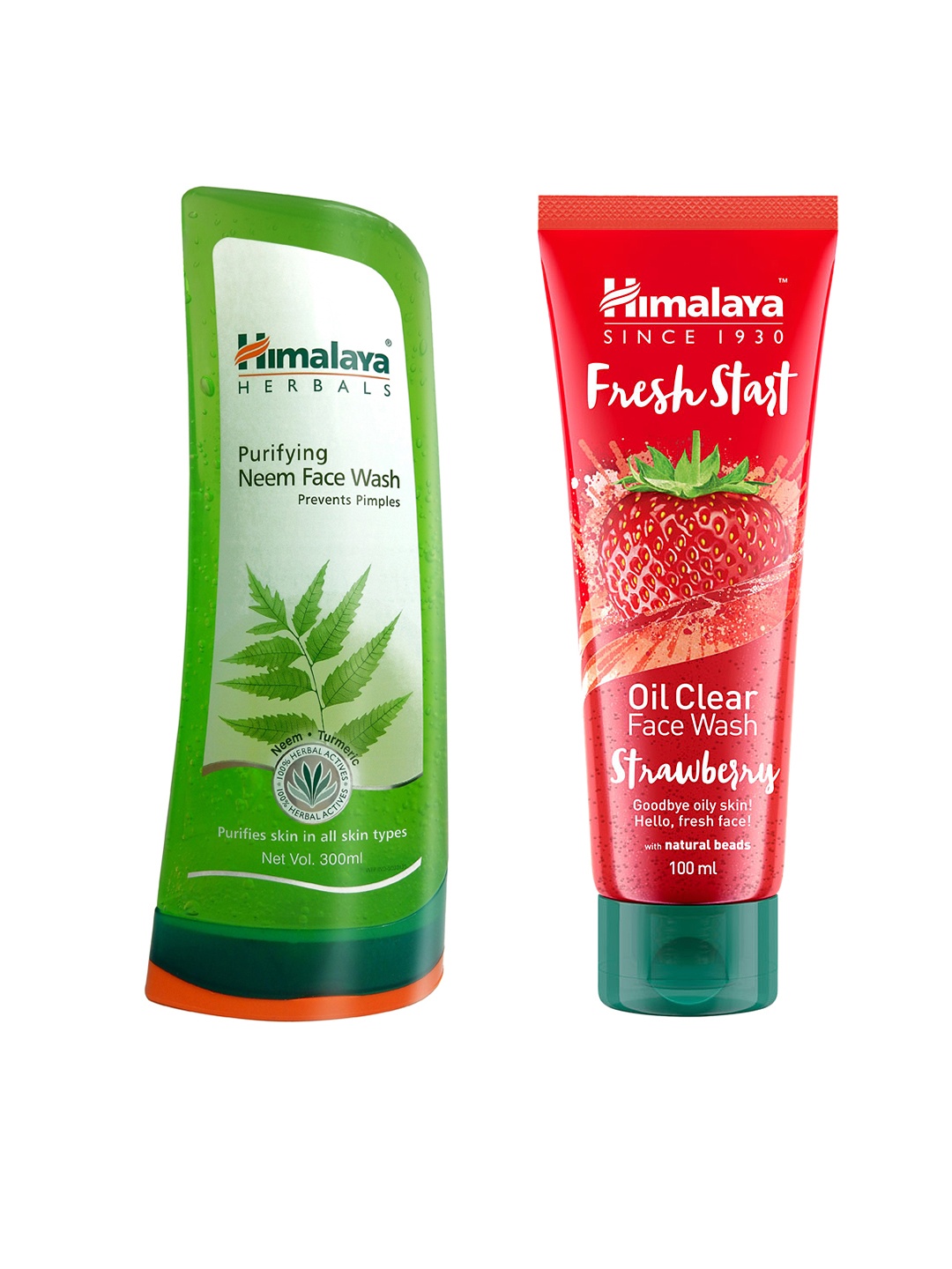 

Himalaya Set of 2 Facewash - Purifying Neem & Fresh Start Oil Clear Strawberry, Green
