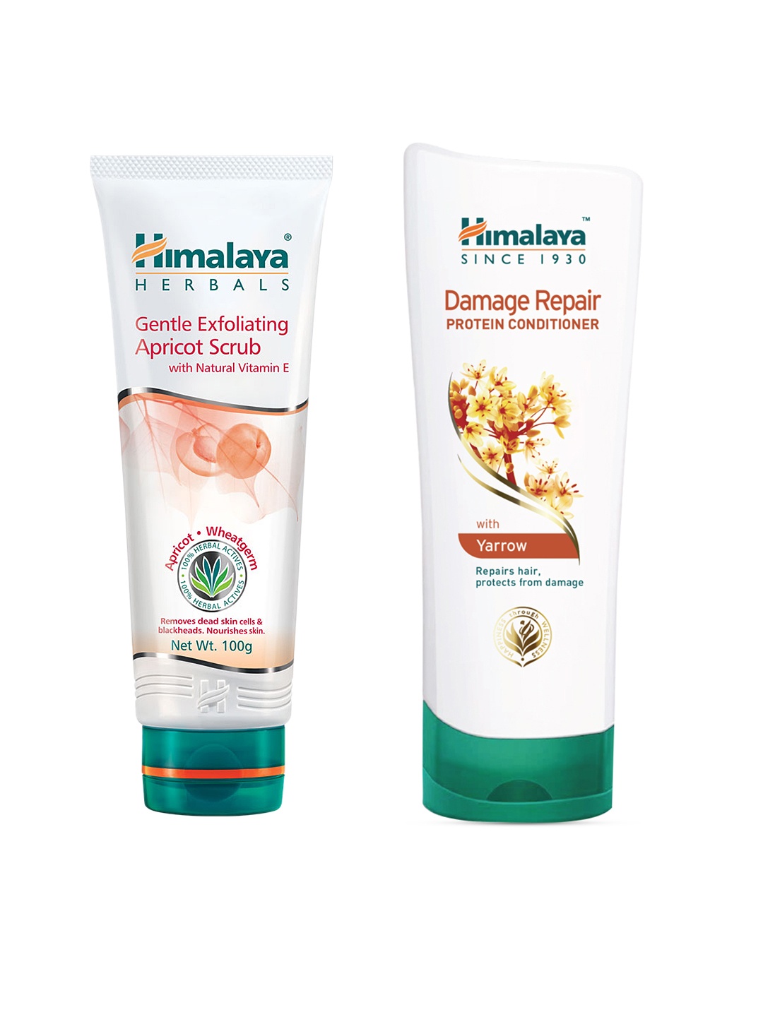 

Himalaya Set of Damage Repair Protein Conditioner & Gentle Exfoliating Apricot Scrub, White