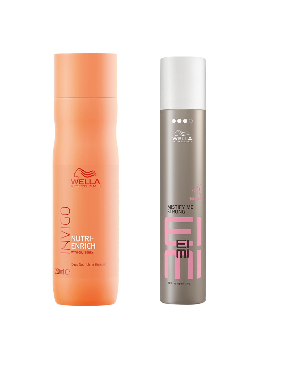 

WELLA PROFESSIONALS Stay Styled Finishing Spray & Invigo Nutri-enrich Shampoo 550 ml, Orange