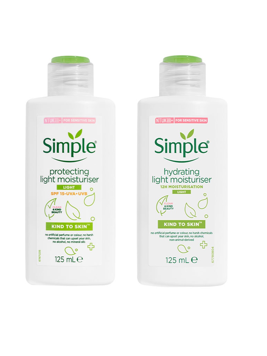 

Simple Set Of Kind to SPF 15 Light Moisturiser & Hydrating Light Moisturiser, White