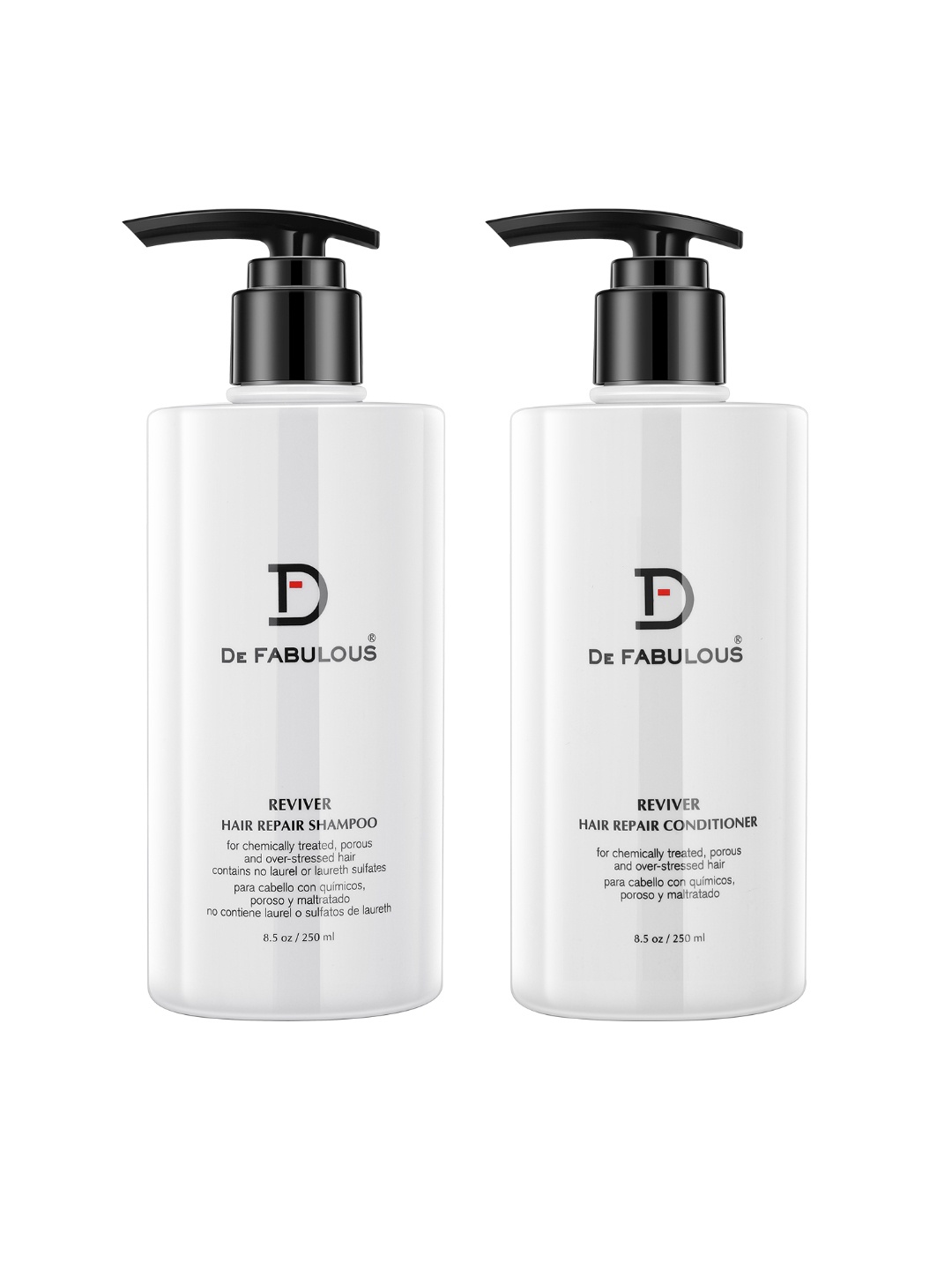 

De Fabulous Set Of Reviver Hair Repair Sulfate Free Shampoo & Conditioner, White