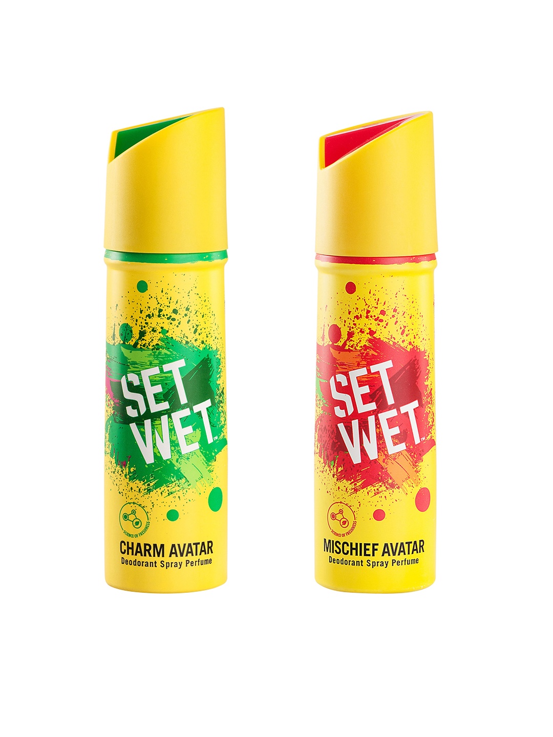 

Set Wet Men Set Of Charm Avatar & Mischief Avatar Deodorant Spray Perfume, Yellow