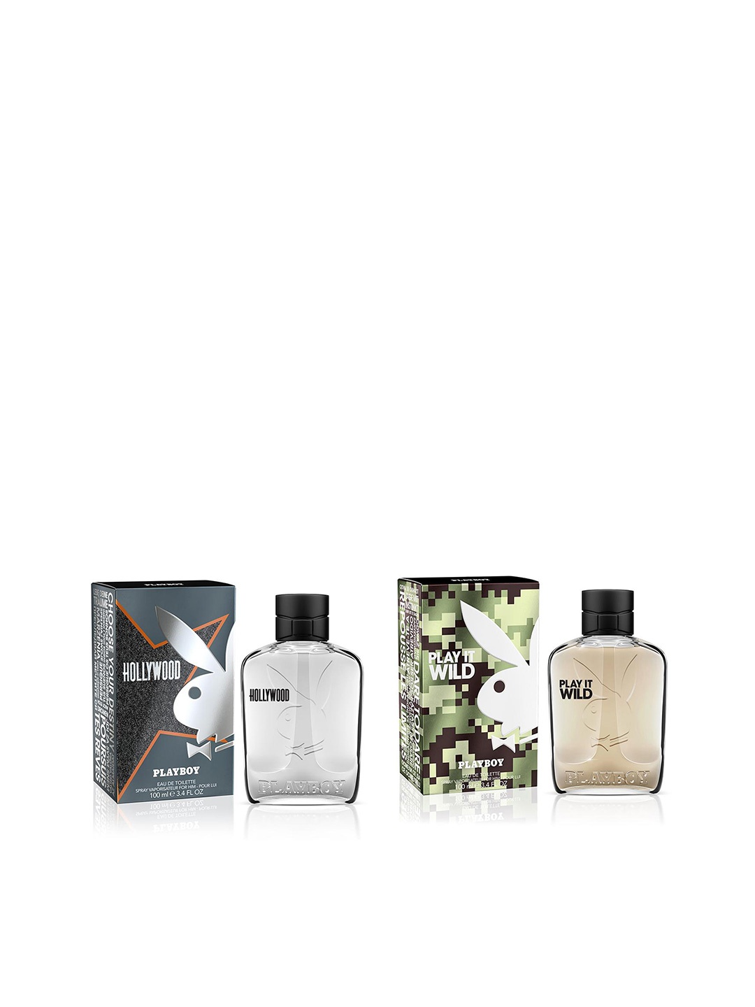 

Playboy Men Set of 2 Eau De Toilettes- Hollywood & Play it Wild, Grey