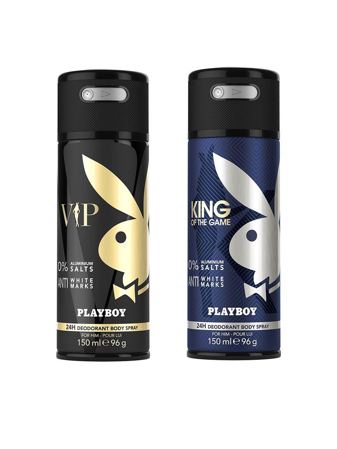 

Playboy Men Set of 2 Deodorant Sprays-VIP & King of the Game, Navy blue