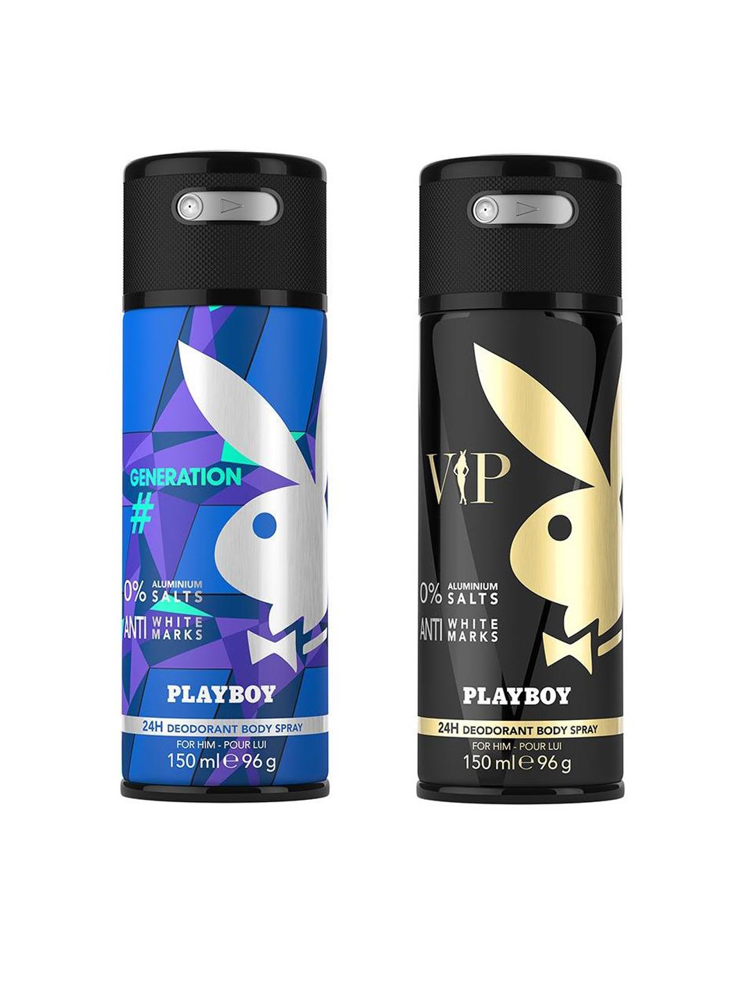 

Playboy Men Set of 2 Deodorant Sprays-VIP & Generation, Blue