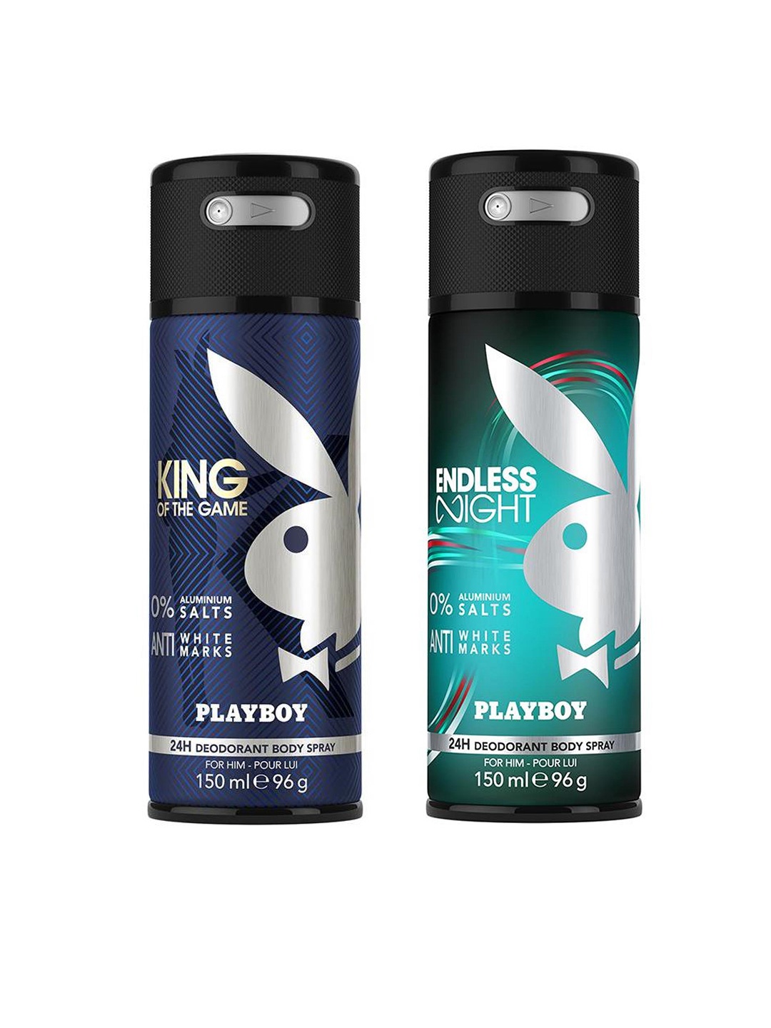 

Playboy Men Set of 2 Deodorant Sprays-Endless Night & King of the Game, Navy blue