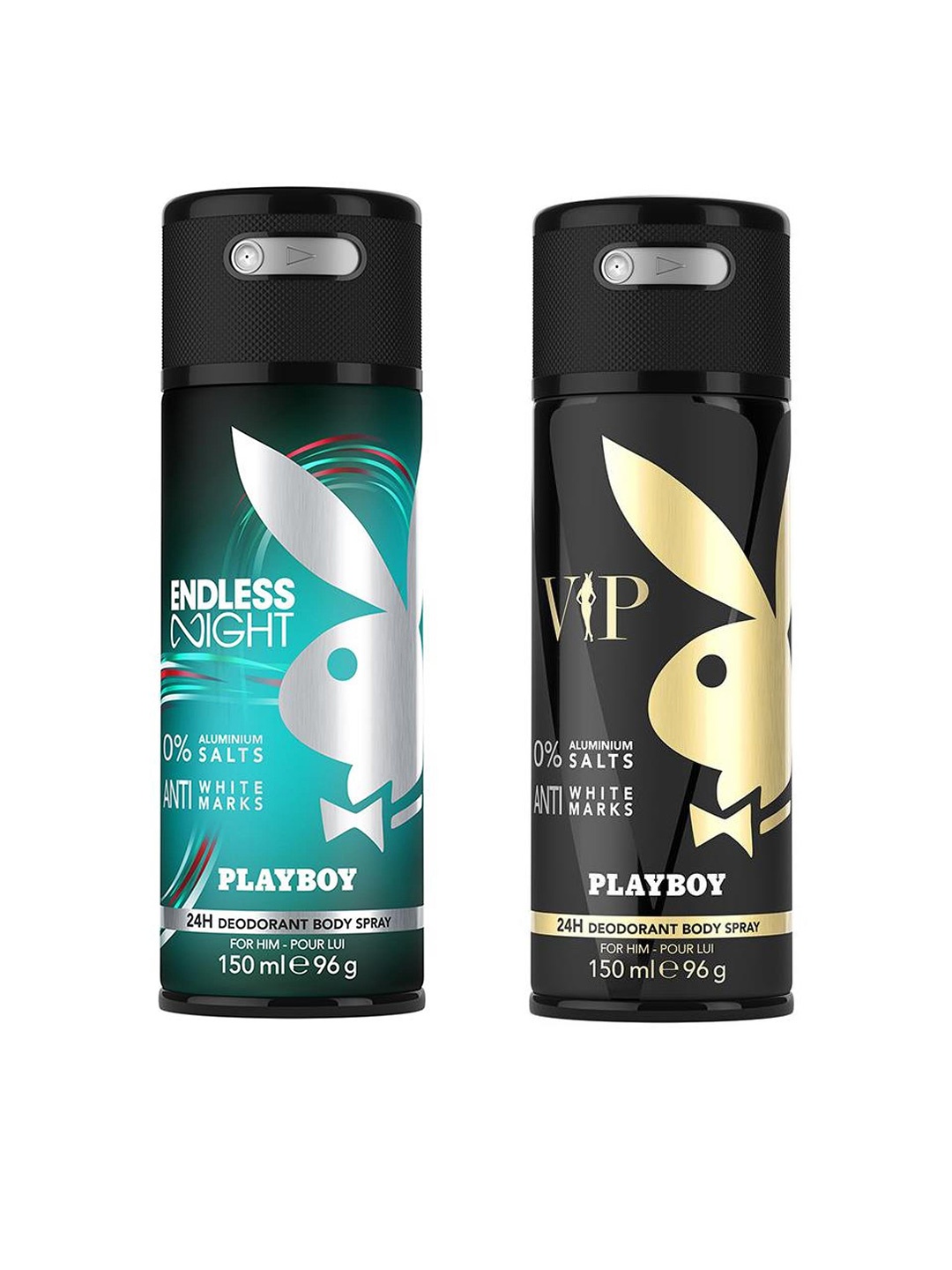 

Playboy Men Set of 2 Deodorant Sprays-VIP & Endless Night, Sea green