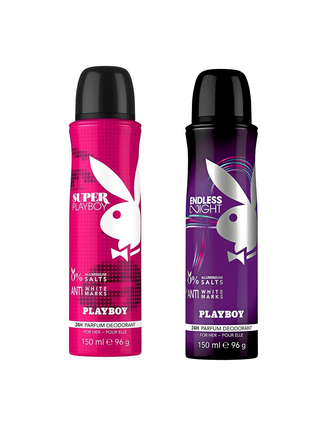 

Playboy Women Set of 2 Deodorant Sprays-Super & Endless Night, Pink