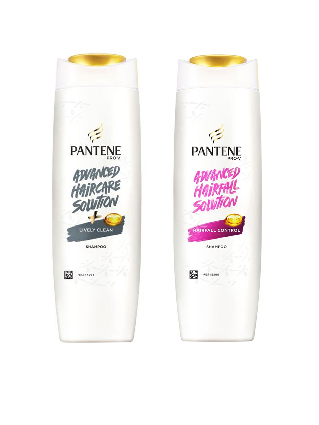 

Pantene Set of Lively Clean Advanced Hair Care & Advanced Hair Fall Control Shampoos, White