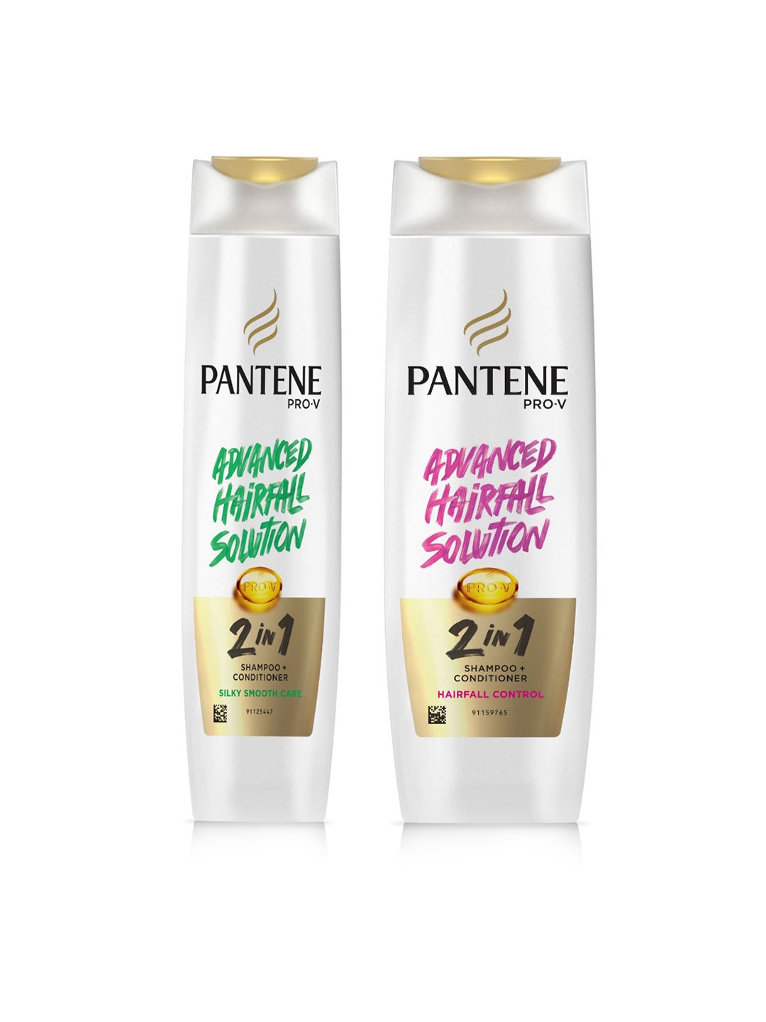 

Pantene Set of 2 Advanced Hair Fall Solution 2 in 1 Shampoo + Conditioner, White