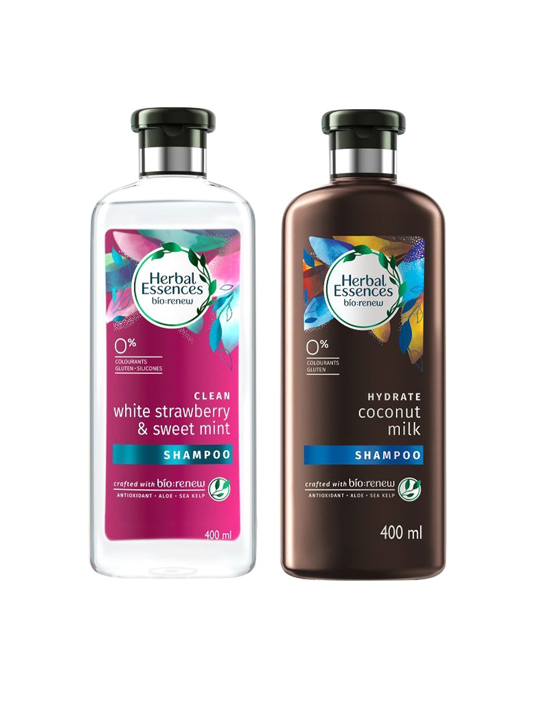 

Herbal Essences Set of White Strawberry & Sweet Mint Shampoo & Coconut Milk Shampoo, Coffee brown