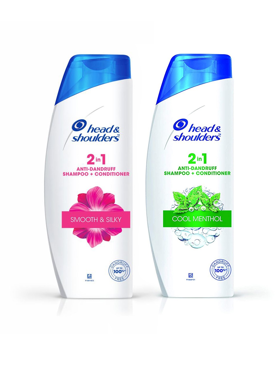 

Head & Shoulders Set of 2 Cool Menthol & Smooth & Silky 2 in 1 Shampoo & Conditioner, White