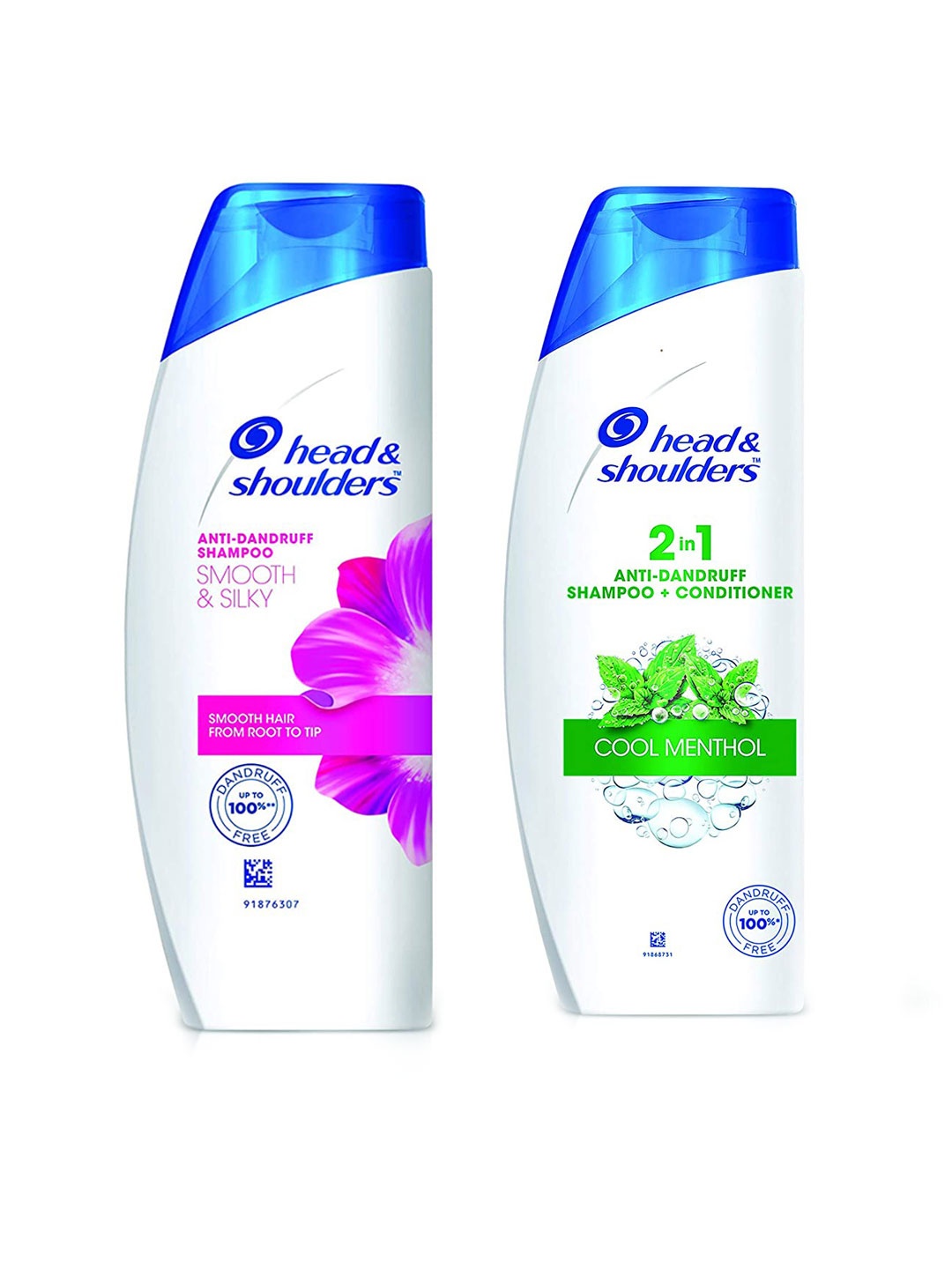 

Head & Shoulders Set of Cool Menthol 2-in-1 Shampoo & Conditioner & Smooth & Silky Shampoo, White