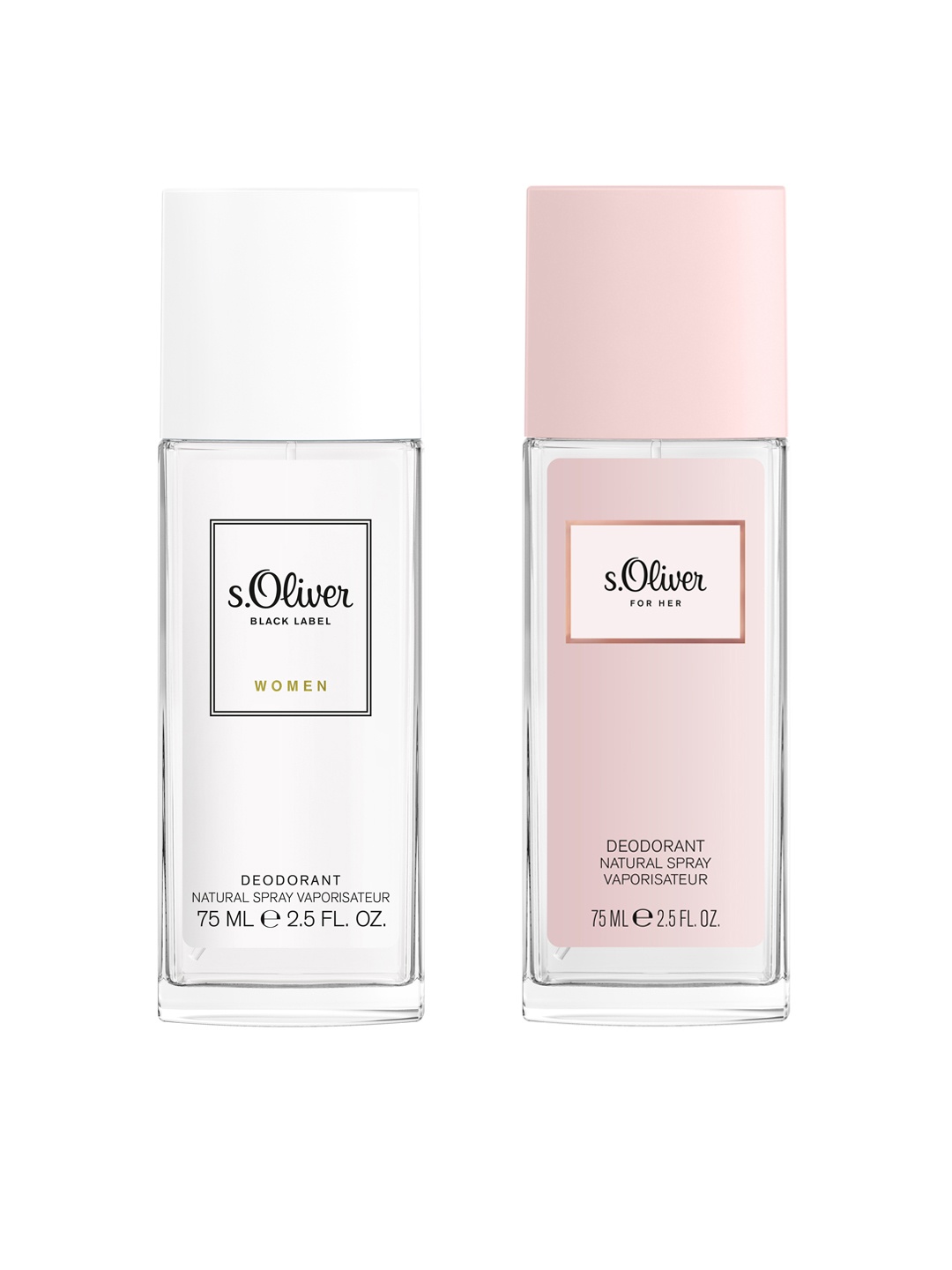 

s.Oliver Set of For Her Natural Spray Deodorant & Black Label Deodorant, Pink