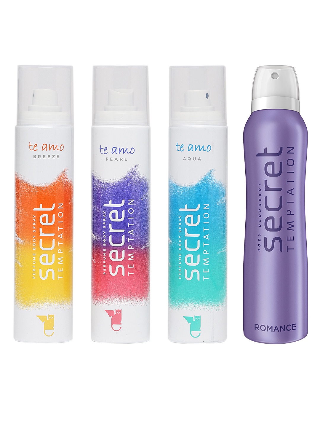 

Secret Temptation Set of 4 Deodorant Body Sprays, White
