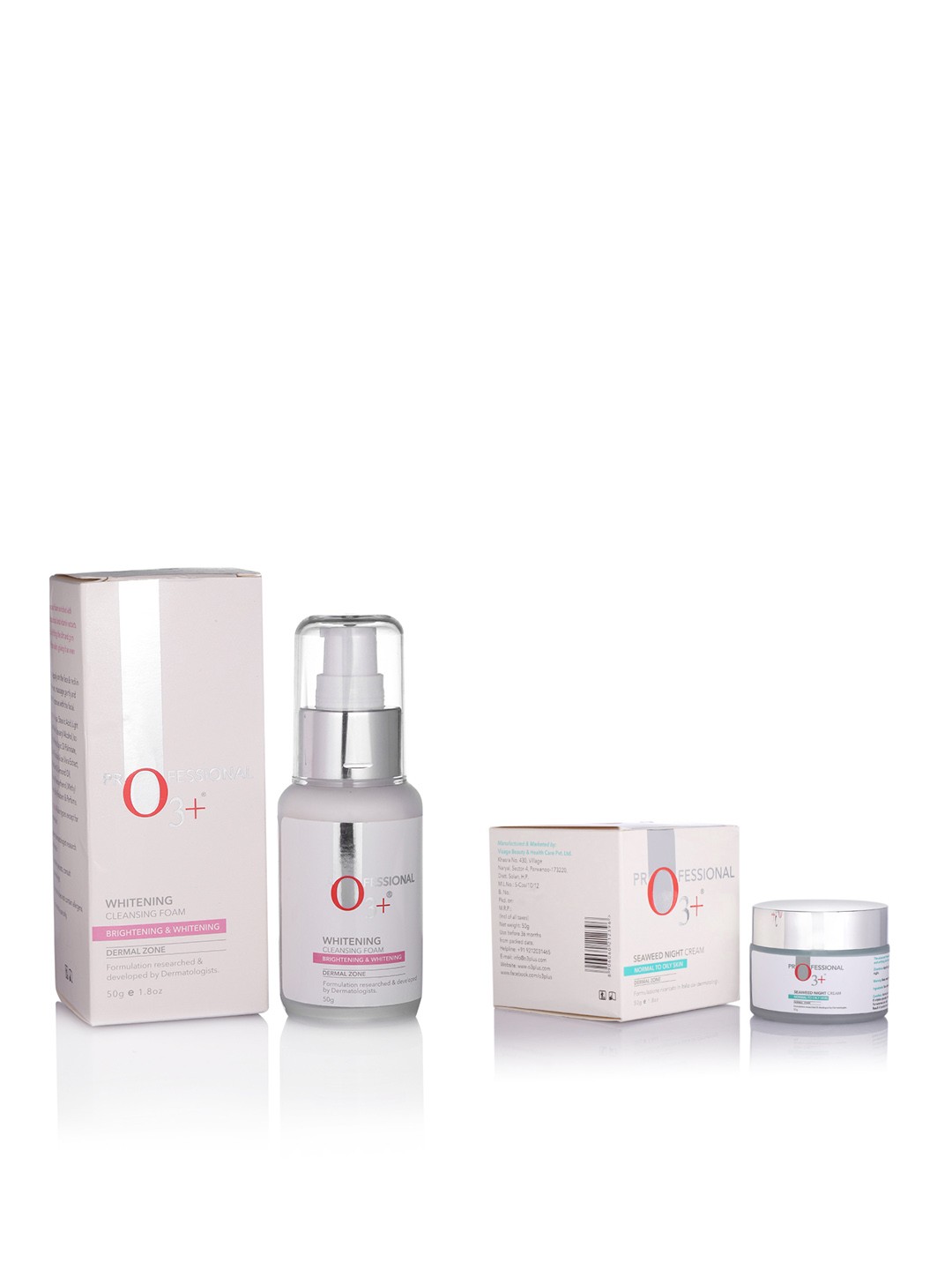 

O3+ Set of Deep Face Moisturizing Night Cream & Whitening Cleansing Foam, White