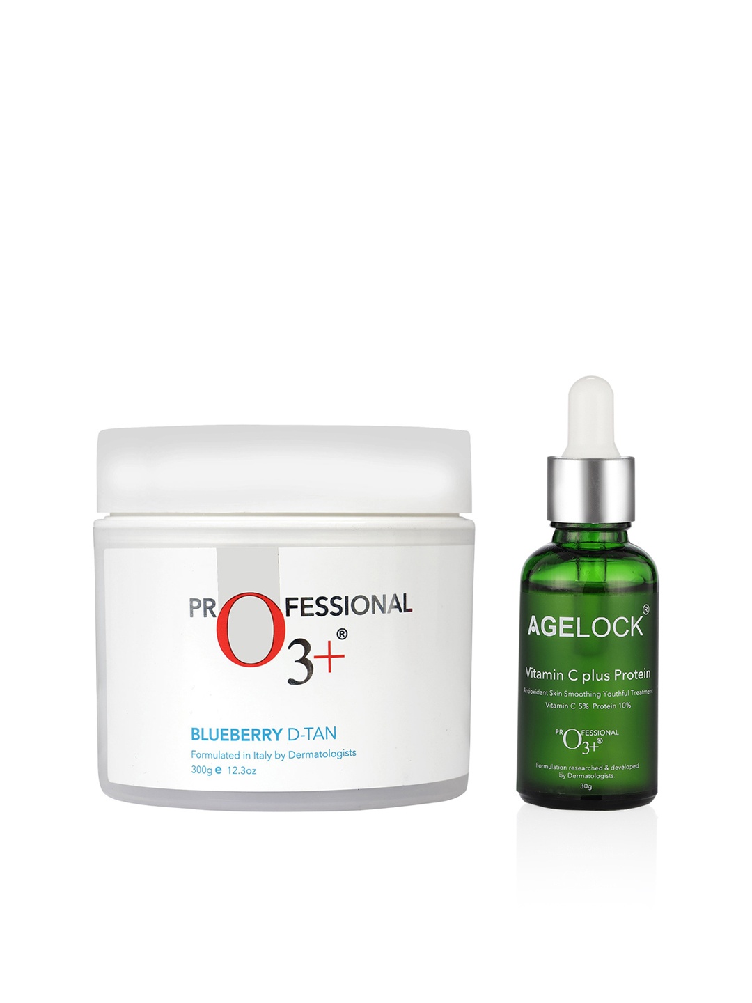 

O3+ Set of Agelock Vitamin C Plus Protein Serum & Blueberry D-Tan, Green