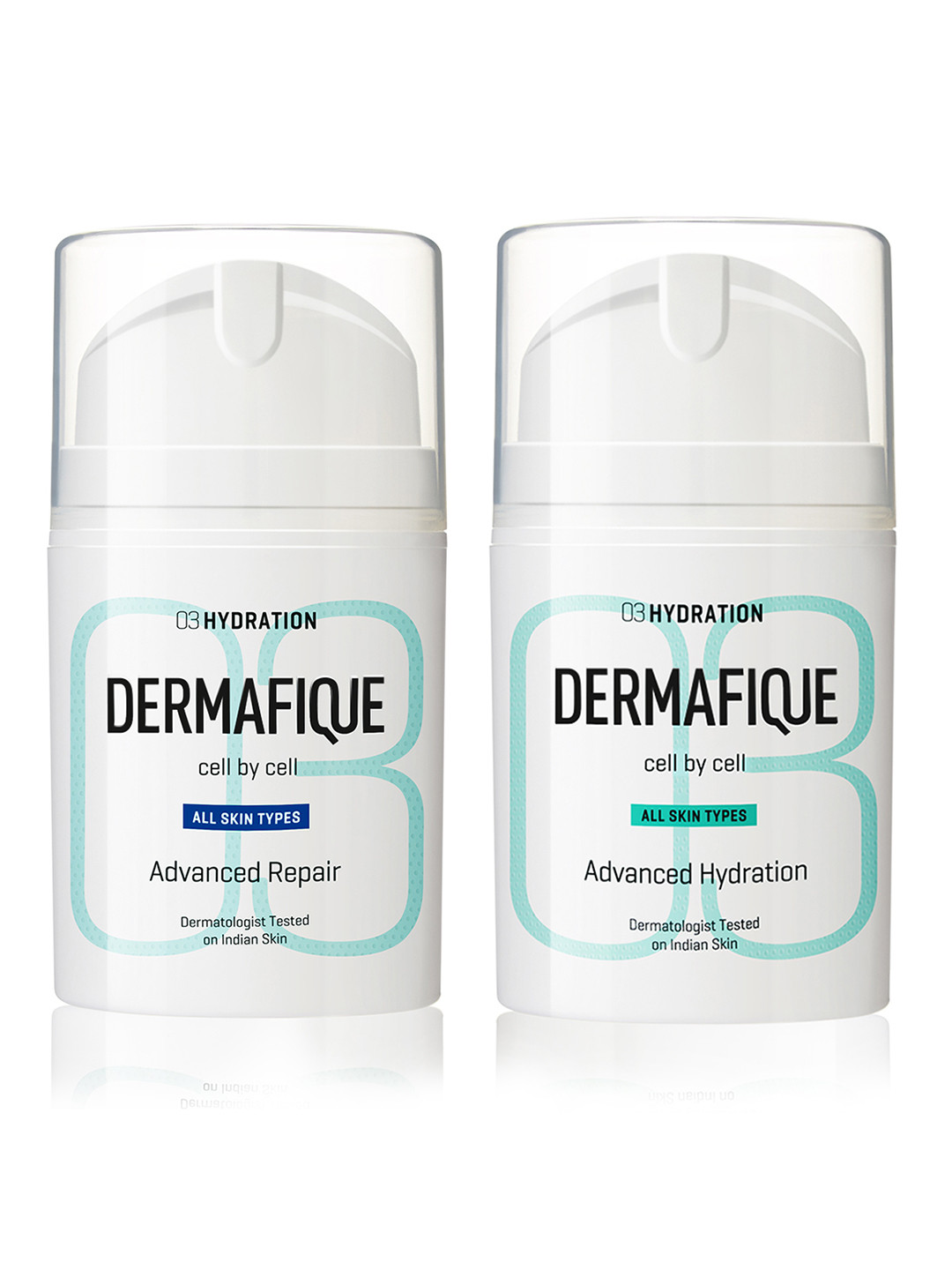 

Dermafique Set of Advanced Repair Moisturiser & Advanced Hydration Moisturiser, White