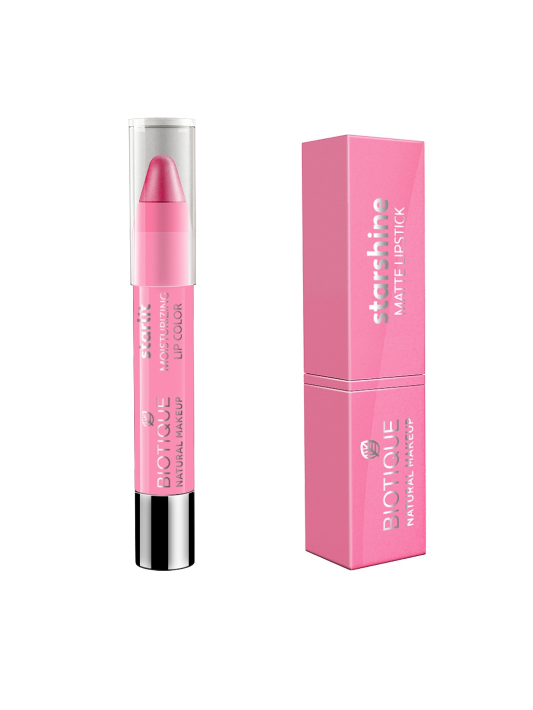 

BIOTIQUE NATURAL MAKEUP Set of 2 Lipsticks-Starlit Rose Nectar & Star Shine Liberal Red