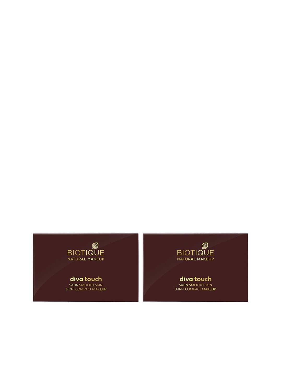 

BIOTIQUE NATURAL MAKEUP Set of 2 Diva Touch Satin Smooth Skin 3-in-1 Compact, Brown