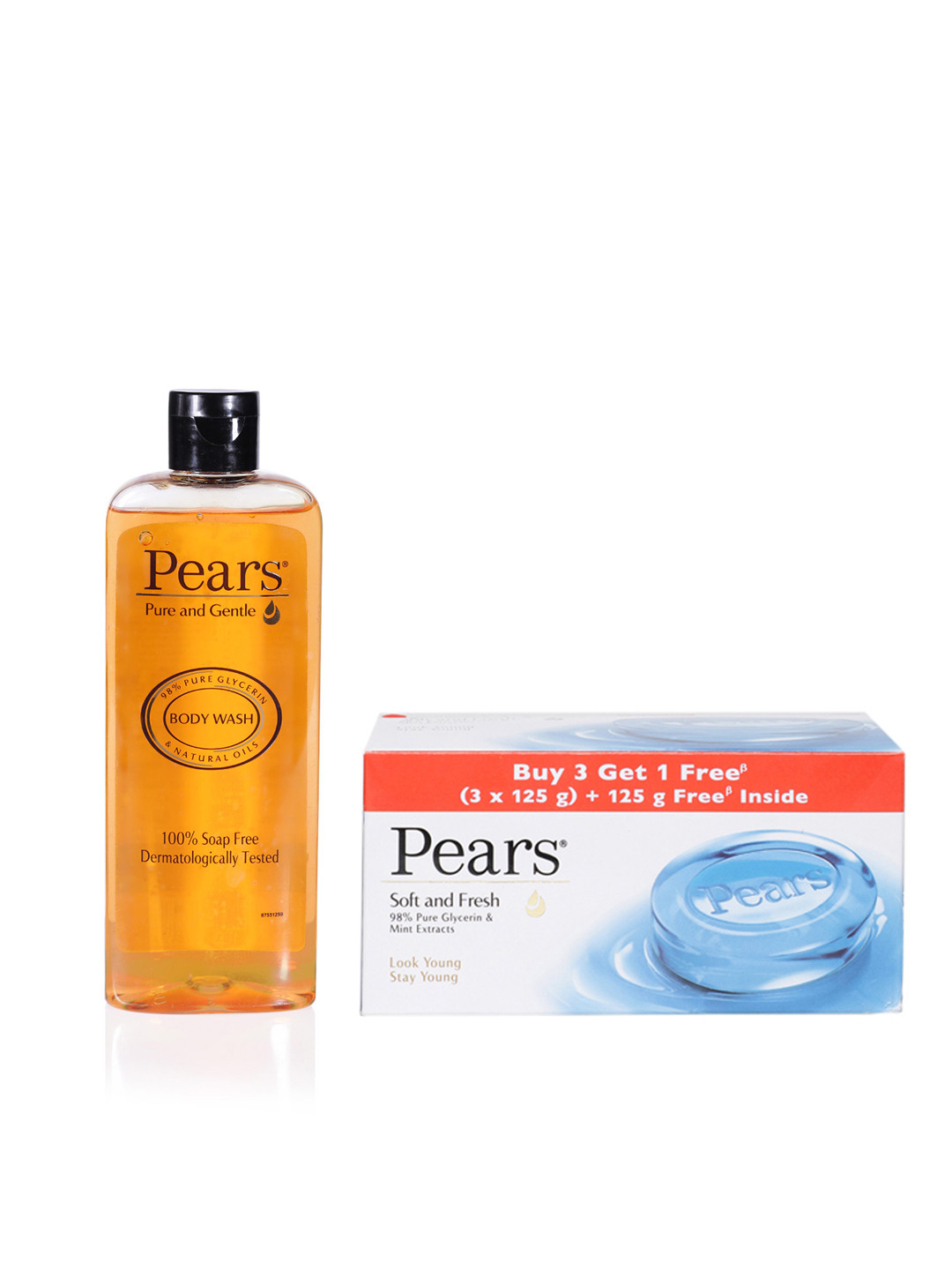 

Pears Set of 4 Bathing Bars & Pure & Gentle Body Wash, Blue