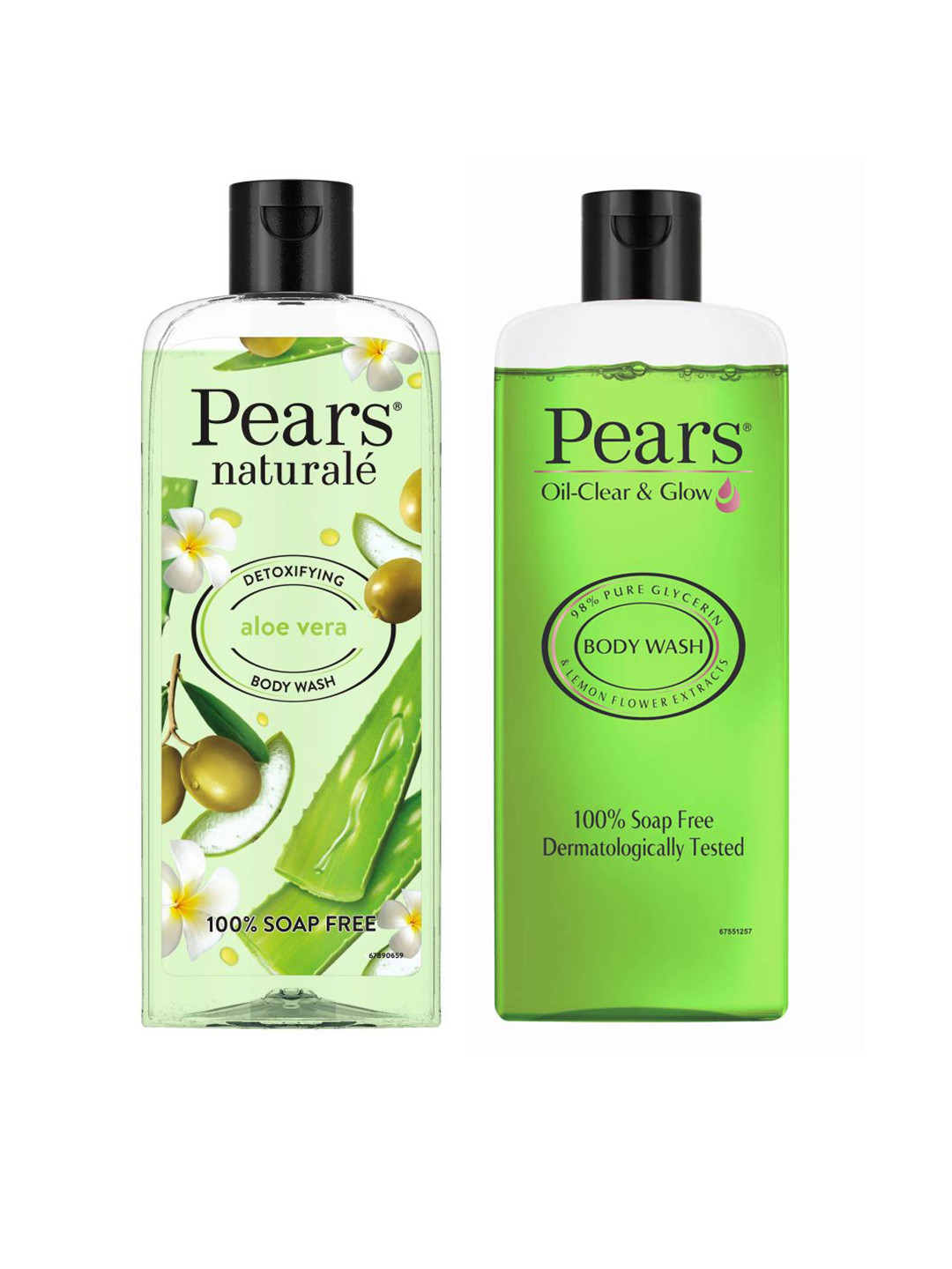 

Pears Set of Detoxifying Aloe Vera with Oil-Clear & Glow Body Wash, Green