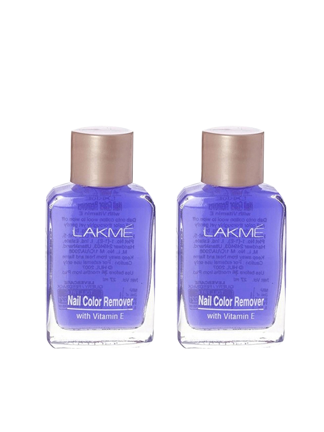 

Lakme Set of 2 Nail Colour Remover with Vitamin E - 27 ml Each, Blue