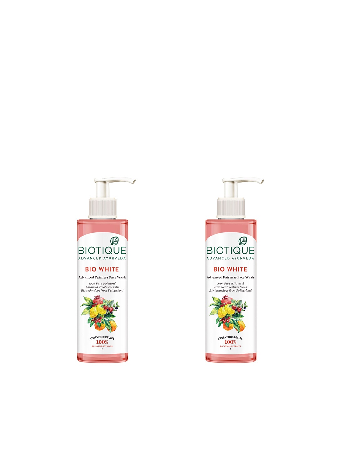 

Biotique Set of 2 Pure & Natural Bio White Brightening Face Wash - 200 ml each, Pink