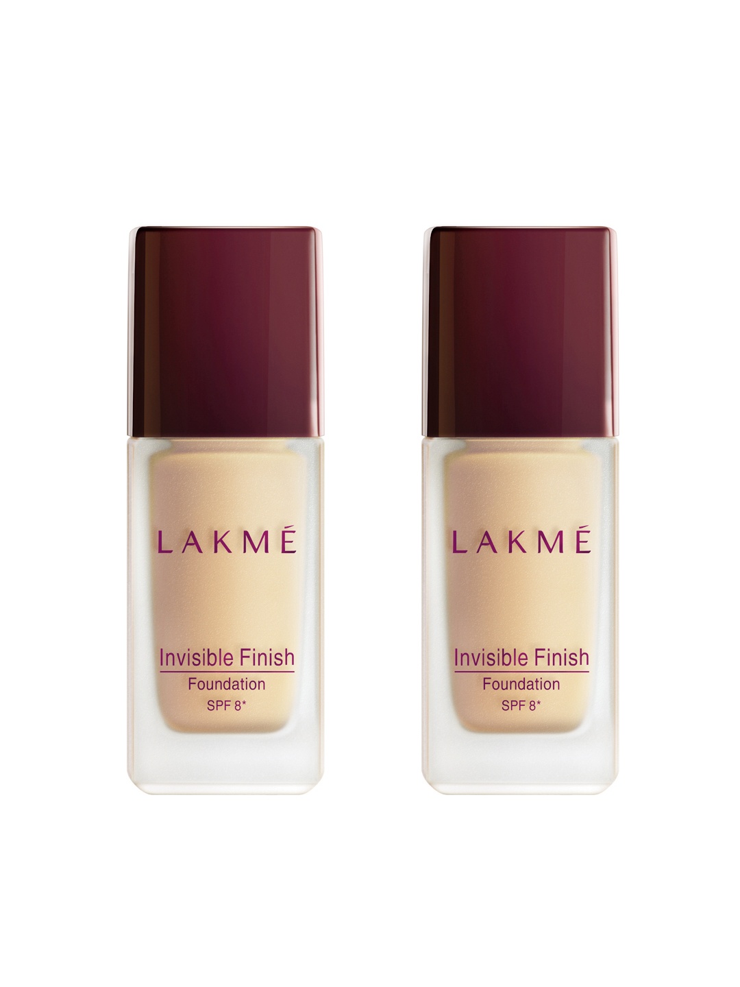 

Lakme Set of 2 Invisible Finish SPF 8 Foundation 25ml each - Shade 01, Beige