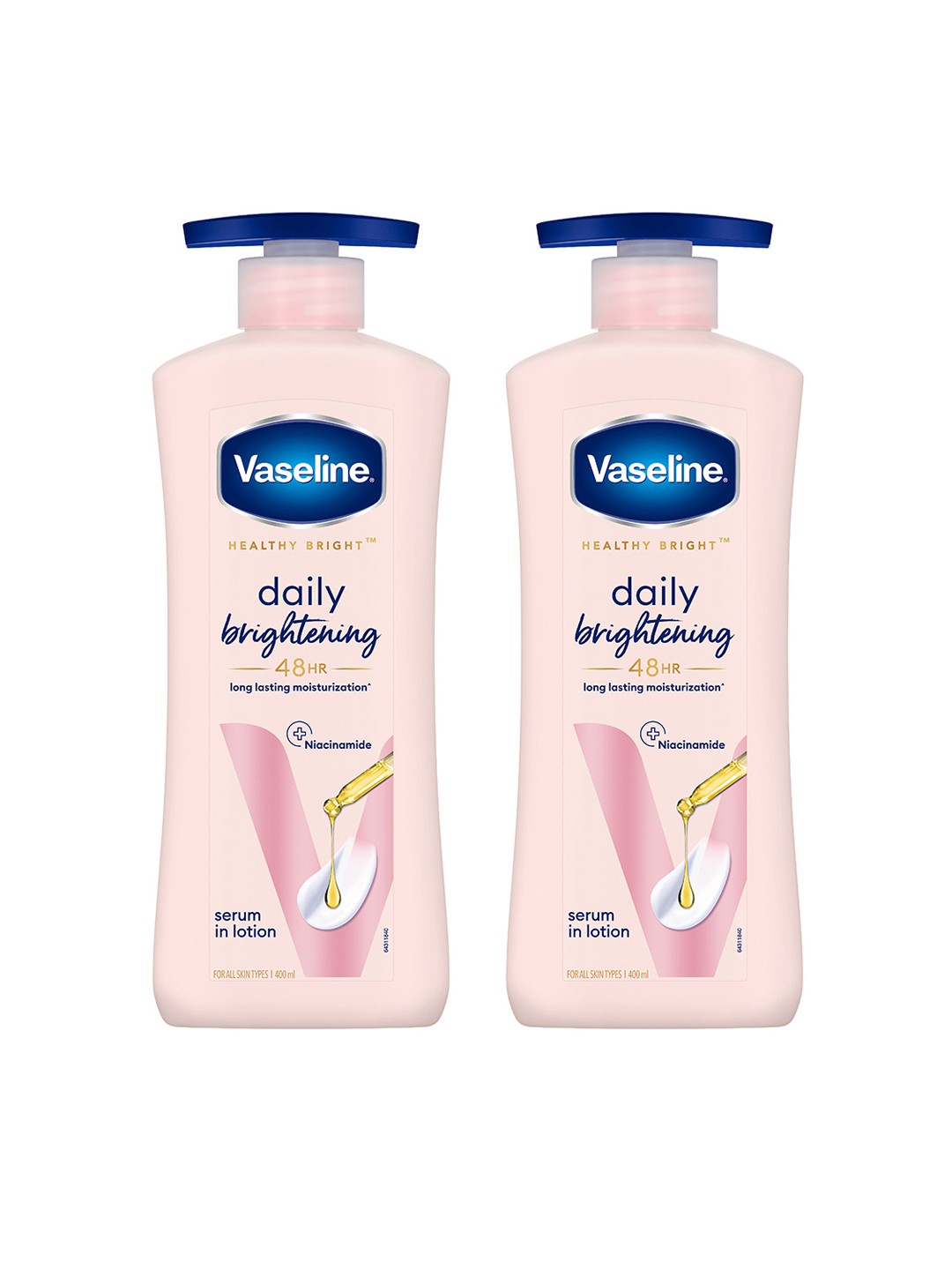 

Vaseline Set of 2 Healthy Bright Daily Brightening Body Lotion - 400ml each, Pink