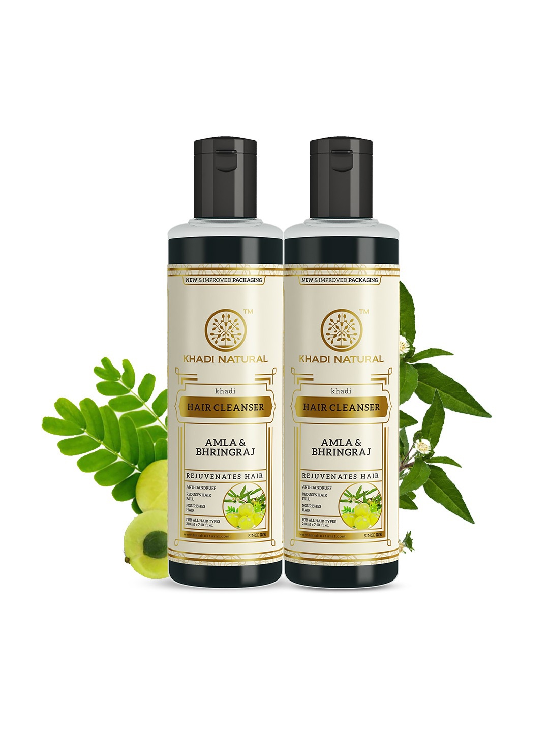 

Khadi Natural Set of 2 Amla & Bhringraj Hair Shampoo - 420ml, Black