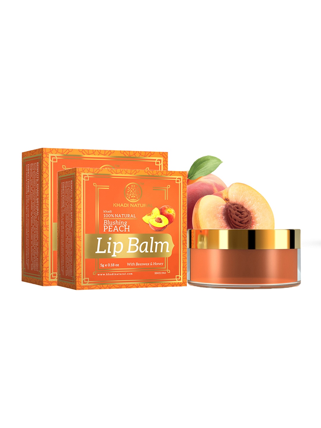 

Khadi Natural Set of 2 Peach Lip Balm - 10g