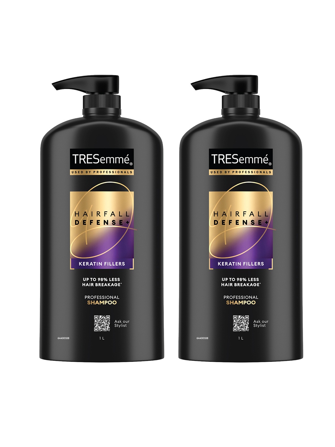 

TRESemme Set of 2 Hair Fall Defence Shampoo with Keratin for Hair Fall Control - 1L each, Black