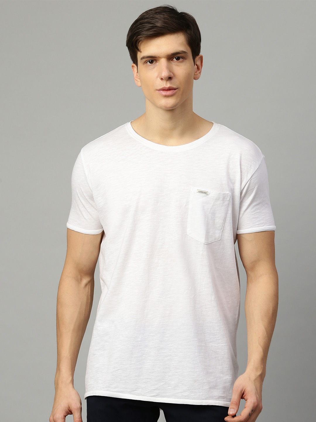 

LINDBERGH Men White Slim Fit T-shirt