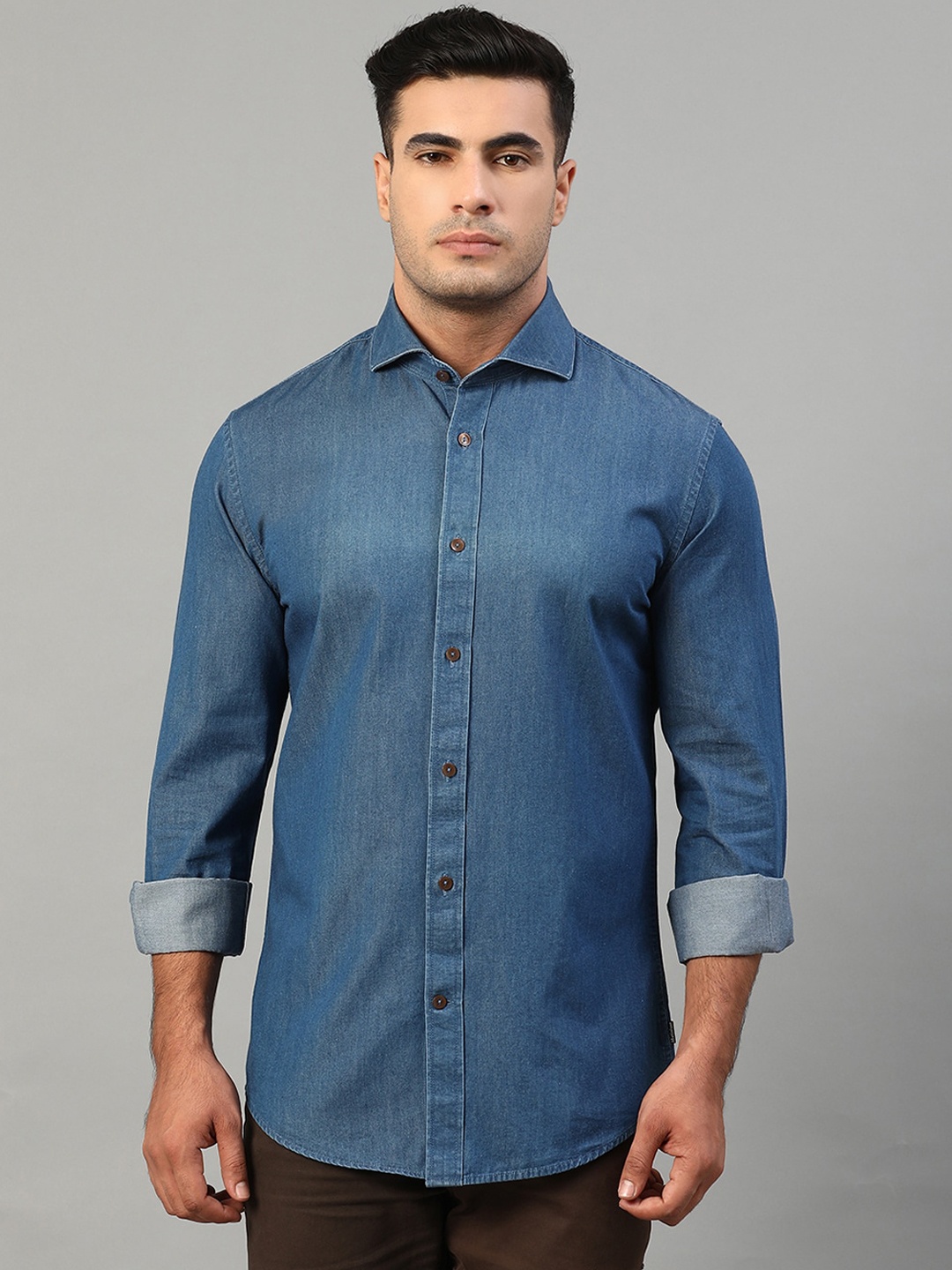 

Matinique Men Blue Slim Fit Denim Shirt