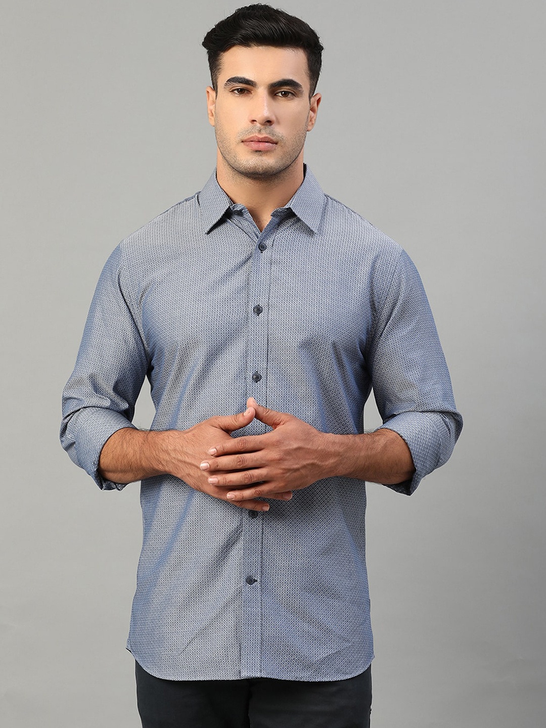 

Matinique Men Blue Slim Fit Printed Cotton Casual Shirt