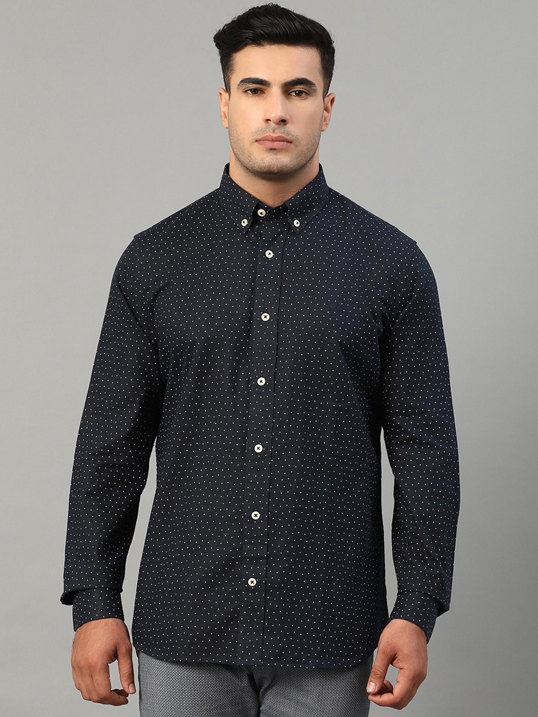 

Matinique Men Navy Blue Slim Fit Printed Casual Shirt
