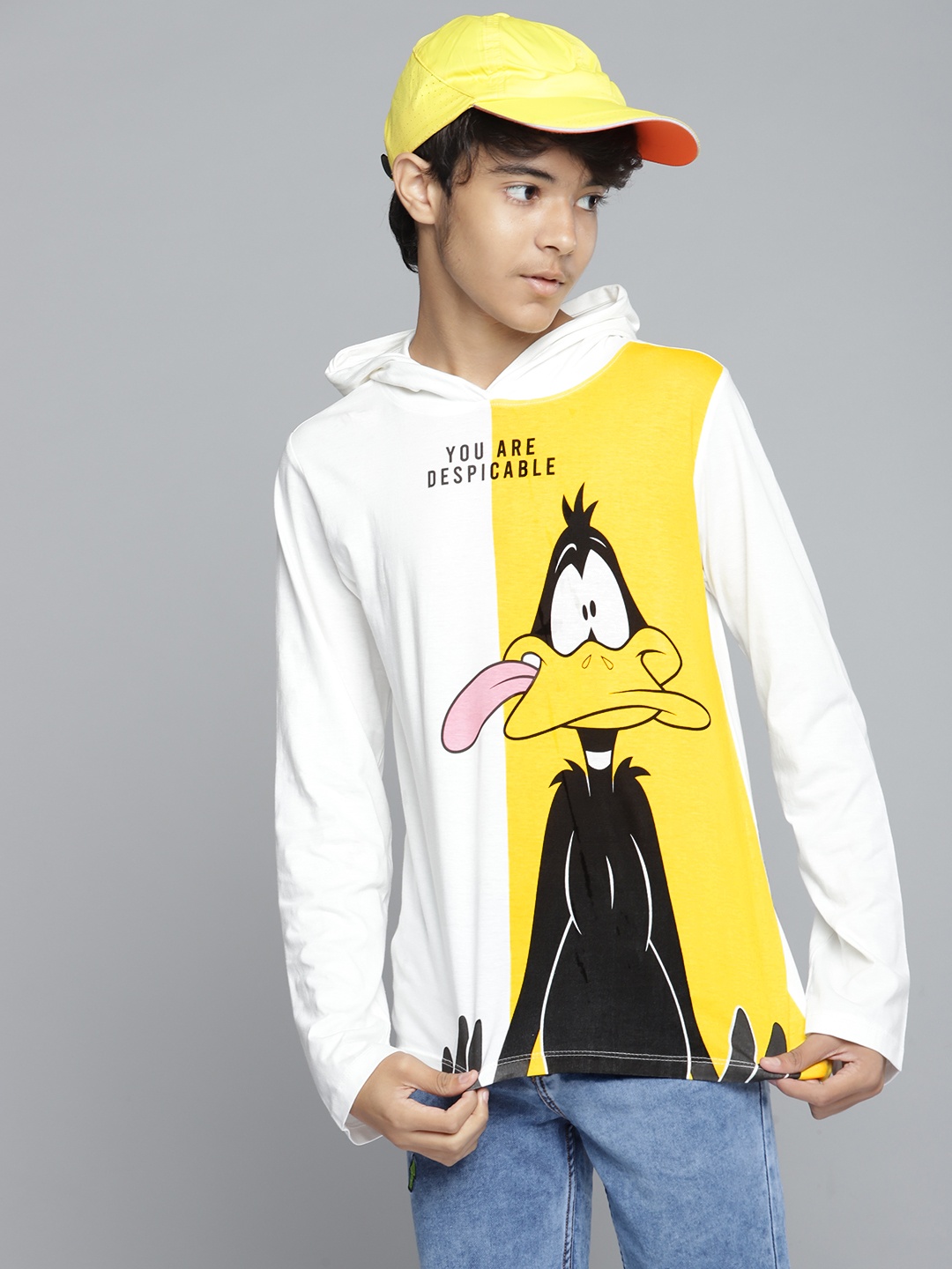 

YK Warner Bros Boys White Looney Tunes Printed Pure Cotton T-shirt