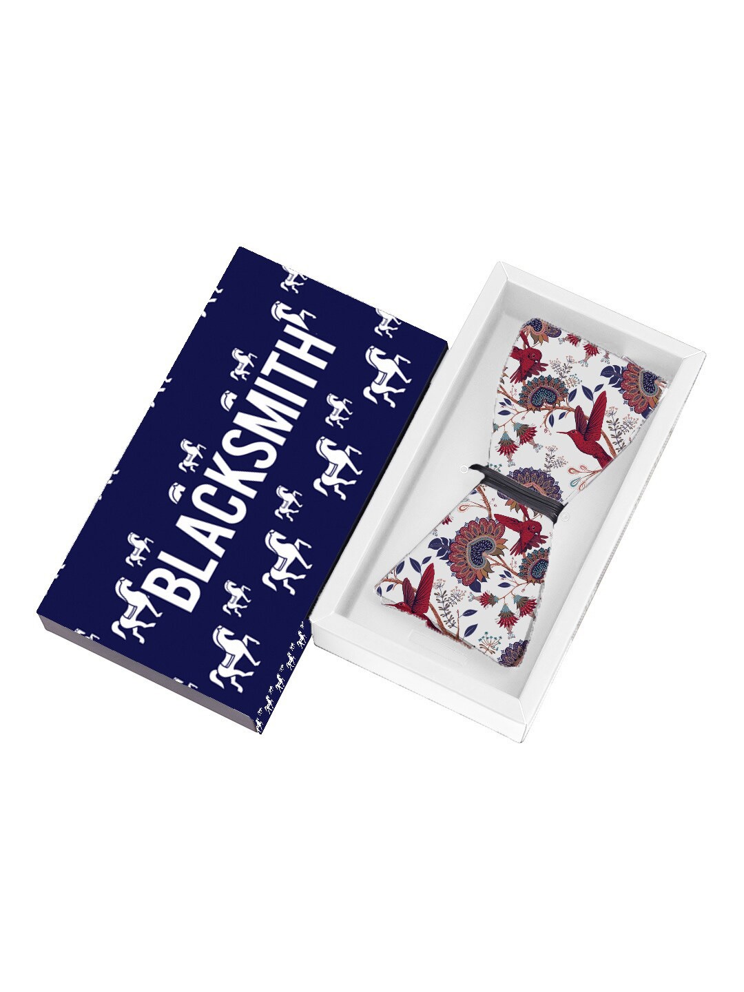 

Blacksmith Men White & Red Printed Bow Tie
