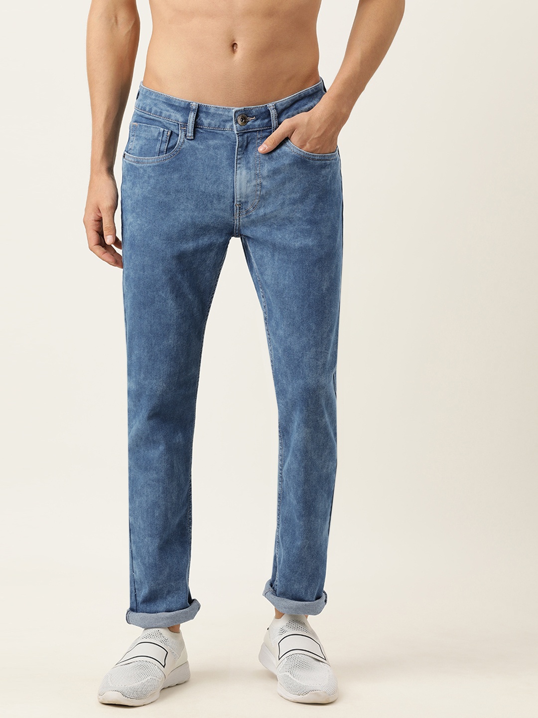 

Flying Machine Men Blue Michael Slim Tapered Fit Light Fade Stretchable Jeans