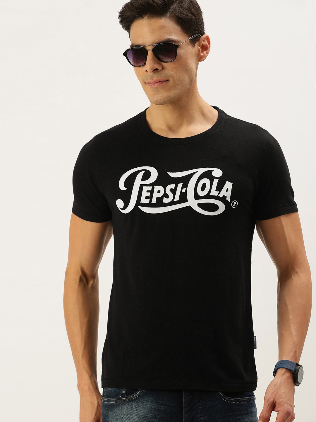 

Flying Machine X Pepsi Men Black Crew Neck Pure Cotton T-shirt