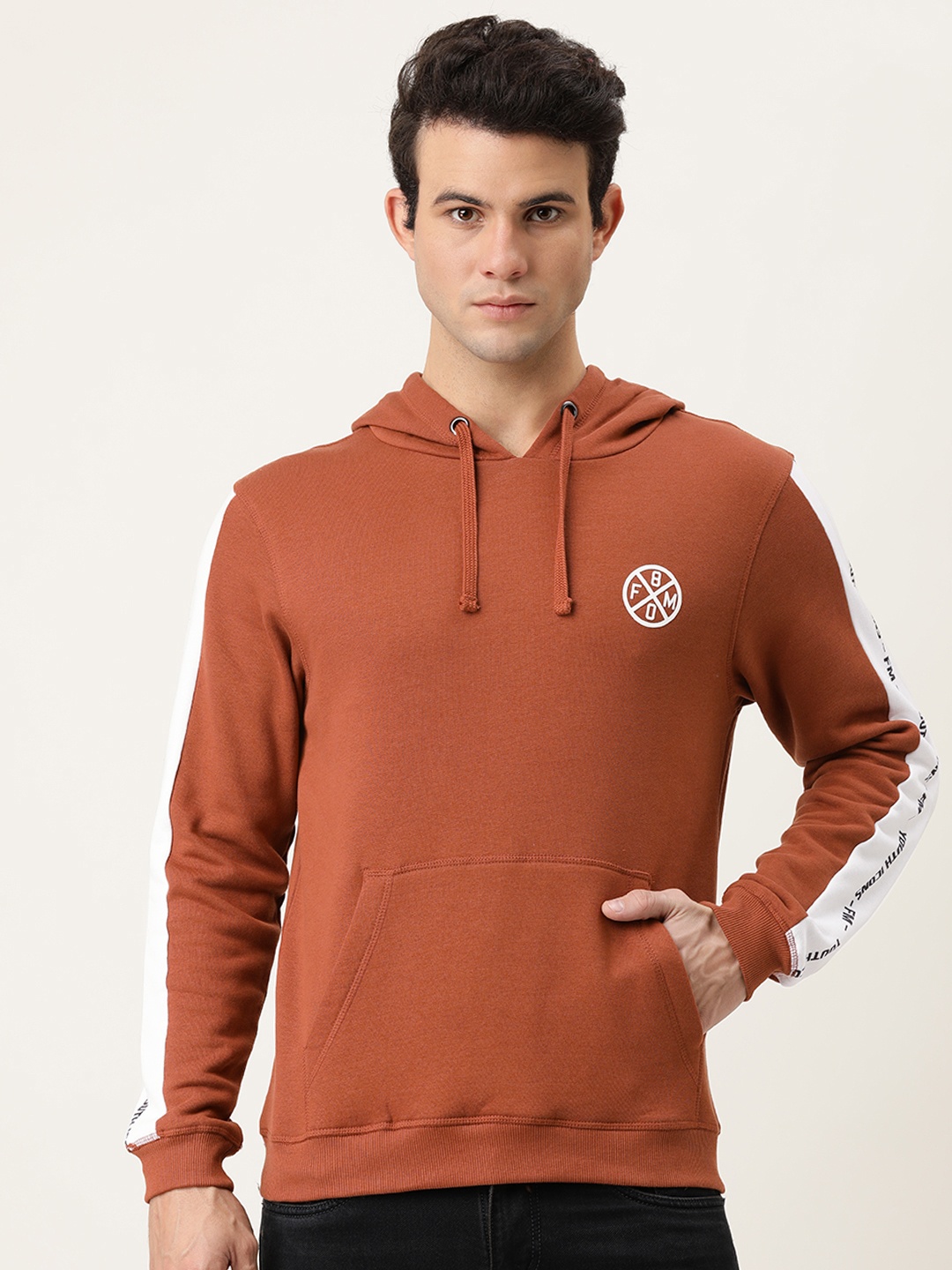 

Flying Machine Men Brown Hooded Sweatshirt