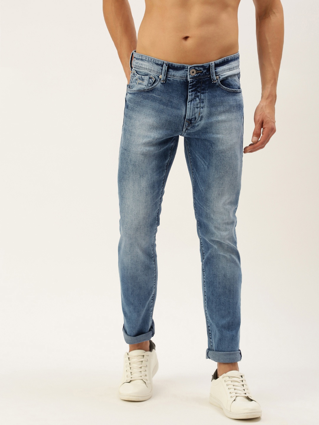 

Flying Machine Men Blue Prince Slim Fit Heavy Fade Stretchable Jeans