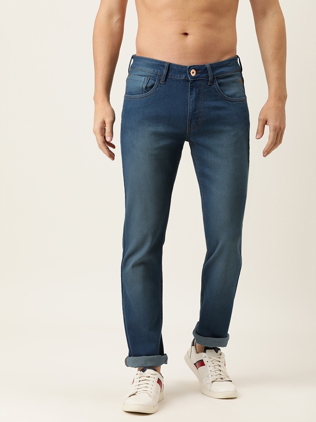 

Flying Machine Men Blue Slim Fit Heavy Fade Mid-Rise Stretchable Jeans