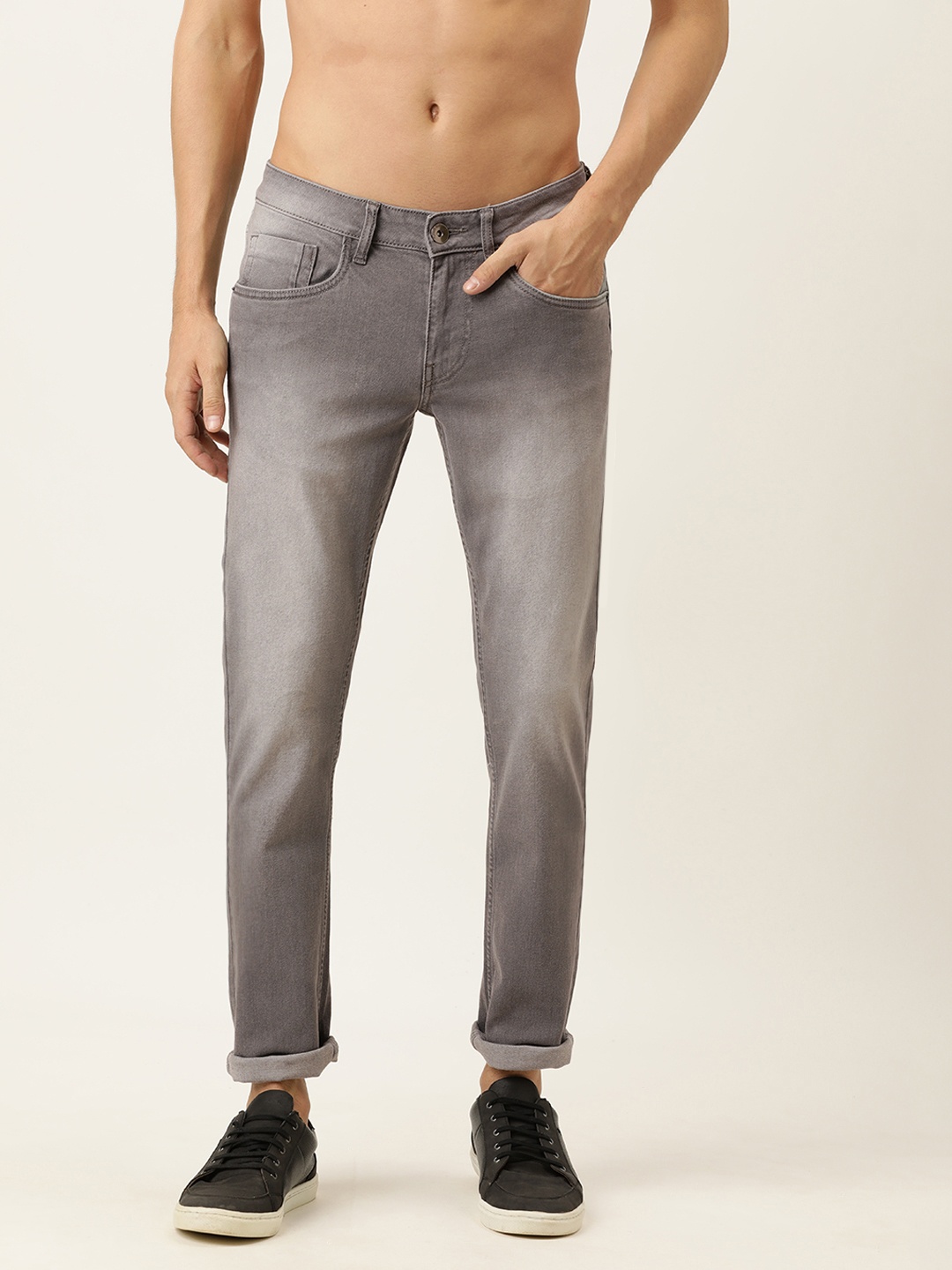 

Flying Machine Men Grey Jackson Skinny Fit Low-Rise Light Fade Stretchable Jeans