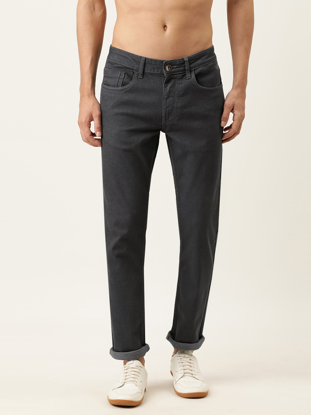 

Flying Machine Men Charcoal Grey Michael Slim Tapered Fit Stretchable Jeans